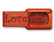 2" Flat Narrow Padauk - Love, Live, Laugh and Be Happy