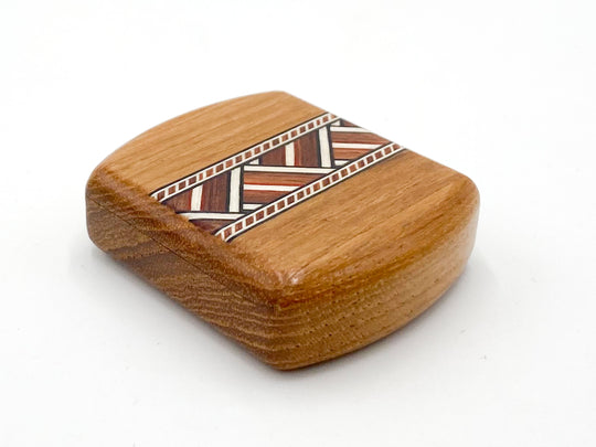 Top View of a 2" Flat Wide Teak with inlay pattern of Zig Zag Inlay of a 2" Flat Wide Teak - Zig Zag Inlay