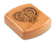 Top View of a 2" Flat Wide Cherry with laser engraved image of Celtic Heart