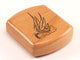 Opened View of a 2" Flat Wide Cherry with laser engraved image of Baby Angel