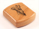 Opened View of a 2" Flat Wide Cherry with laser engraved image of Billy Goat