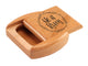 Top View of a 2" Flat Wide Cherry with laser engraved image of He is Risen
