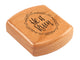 Opened View of a 2" Flat Wide Cherry with laser engraved image of He is Risen