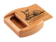 Top View of a 2" Flat Wide Cherry with laser engraved image of Lamb of God John 1:29