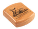 Opened View of a 2" Flat Wide Cherry with laser engraved image of Lamb of God John 1:29