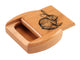 Top View of a 2" Flat Wide Cherry with laser engraved image of Rabbit