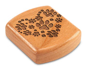 2" Flat Wide Cherry - Paw Print Heart