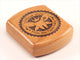 Top View of a 2" Flat Wide Cherry with laser engraved image of Official Visit/ Toothfairy