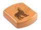 Top View of a 2" Flat Wide Cherry with laser engraved image of Howling Wolf