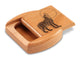 Opened View of a 2" Flat Wide Cherry with laser engraved image of Howling Wolf