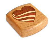 2" Flat Wide Cherry - Swirl Heart Marquetry