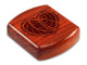 Top View of a 2" Flat Wide Padauk with laser engraved image of Heart Leaves