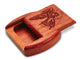 Opened View of a 2" Flat Wide Padauk with laser engraved image of Angel & Star