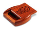 Opened View of a 2" Flat Wide Padauk with laser engraved image of Folk Cat