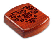 2" Flat Wide Padauk - Paw Print Heart