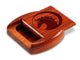 Opened View of a 2" Flat Wide Padauk with laser engraved image of Horse Head