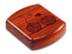 Top View of a 2" Flat Wide Padauk with laser engraved image of Heart Bike