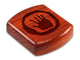 Top View of a 2" Flat Wide Padauk with laser engraved image of Petroglyph Hand