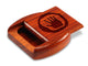 Opened View of a 2" Flat Wide Padauk with laser engraved image of Petroglyph Hand