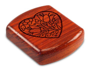 2" Flat Wide Padauk - Floral Heart