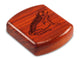 Top View of a 2" Flat Wide Padauk with laser engraved image of Heartline Frog