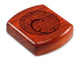 Top View of a 2" Flat Wide Padauk with laser engraved image of Curling Leaf