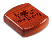 2" Flat Wide Padauk - I Heart My Dog