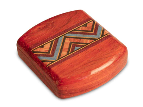 Top View of a 2" Flat Wide Padauk with inlay pattern of Kaleidoscope Inlay of a 2" Flat Wide Padauk - Kaleidoscope Inlay