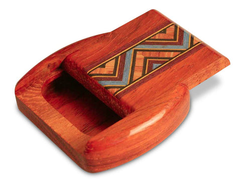 Top View of a 2" Flat Wide Padauk with inlay pattern of Kaleidoscope Inlay of a 2" Flat Wide Padauk - Kaleidoscope Inlay