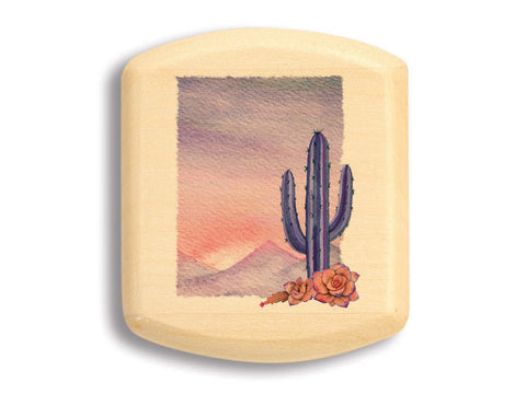 Top View of a 2" Flat Wide Aspen with color printed image of Desert Sunset