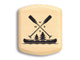 Top View of a 2" Flat Wide Aspen with color printed image of Navigation Canoe