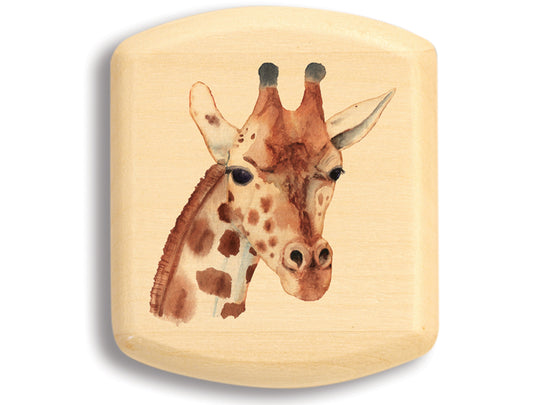 Top View of a 2" Flat Wide Aspen with color printed image of Giraffe