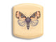 Top View of a 2" Flat Wide Aspen with color printed image of Gray Moth