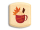 Top View of a 2" Flat Wide Aspen with color printed image of Fall Hot Coco