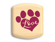 2" Flat Wide Aspen - Paw Print Heart