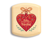 2" Flat Wide Aspen - Feliz Navidad Heart