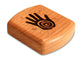 Opened View of a 2" Flat Wide Cherry with laser engraved image of Shaman's Hand Heal Magic