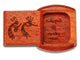Top View of a 2" Flat Wide Padauk with laser engraved image of Kokopelli Fertility Music