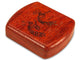 Opened View of a 2" Flat Wide Padauk with laser engraved image of Kokopelli Fertility Music