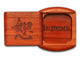 Top View of a 2" Flat Wide Padauk with laser engraved image of Forgiveness