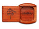 Top View of a 2" Flat Wide Padauk with laser engraved image of Destiny