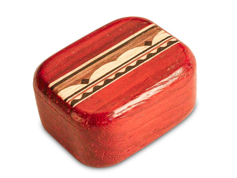 Top View of a 2" Med Narrow Padauk with inlay pattern of Mountain Range Inlay of a 2" Med Narrow Padauk - Mountain Range Inlay