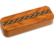 4" Med Narrow Teak - Blue and Tan Helix Inlay