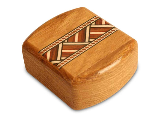 Top View of a 2" Med Wide Teak with inlay pattern of Zig Zag Inlay of a 2" Med Wide Teak - Zig Zag Inlay