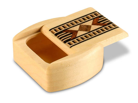 Top View of a 2" Med Wide Aspen with inlay pattern of White Vintage Bowtie Inlay