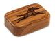 Top View of a 3" Med Wide Teak with laser engraved image of Primitive Horse