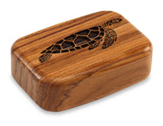 3" Med Wide Teak - Sea Turtle