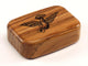 Top View of a 3" Med Wide Teak with laser engraved image of Bird Sending Love