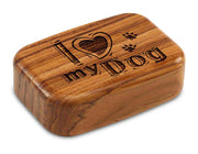 3" Med Wide Teak - I Heart My Dog