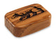 Top View of a 3" Med Wide Teak with laser engraved image of Stylized Bear